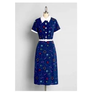 NWOT Solar System Salute Midi Dress BY ModCloth- size 8